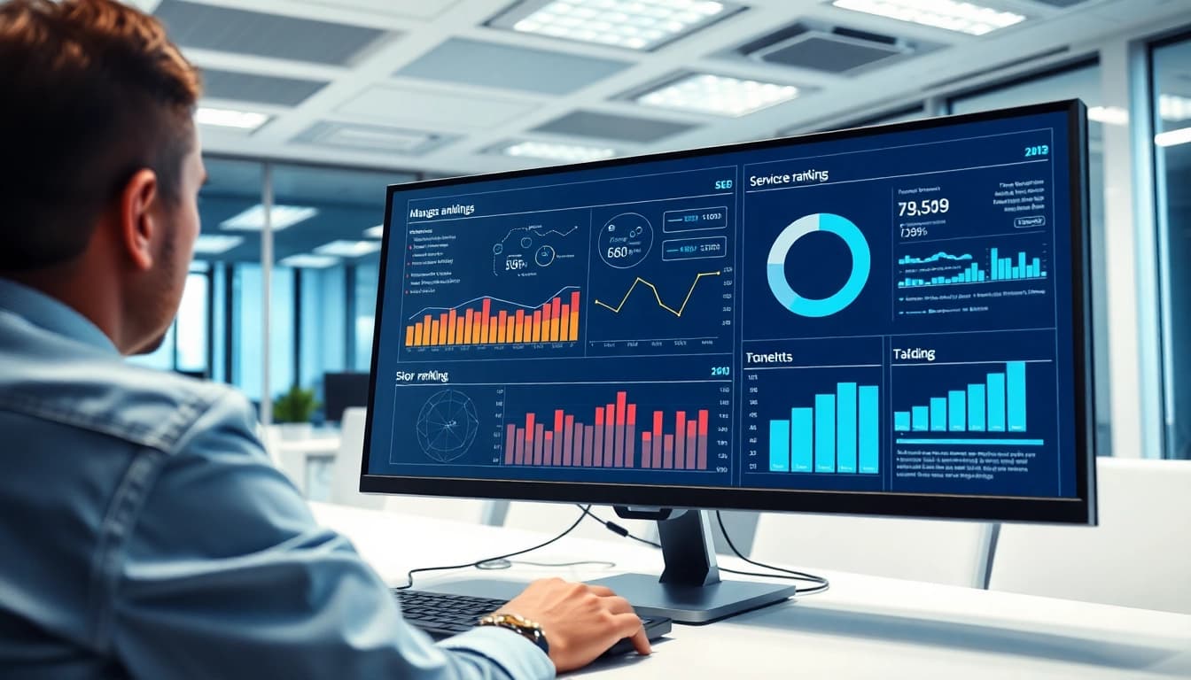 Visualisieren Sie Ihre Erfolge mit der SEO-Ranking-Analyse am Computer.