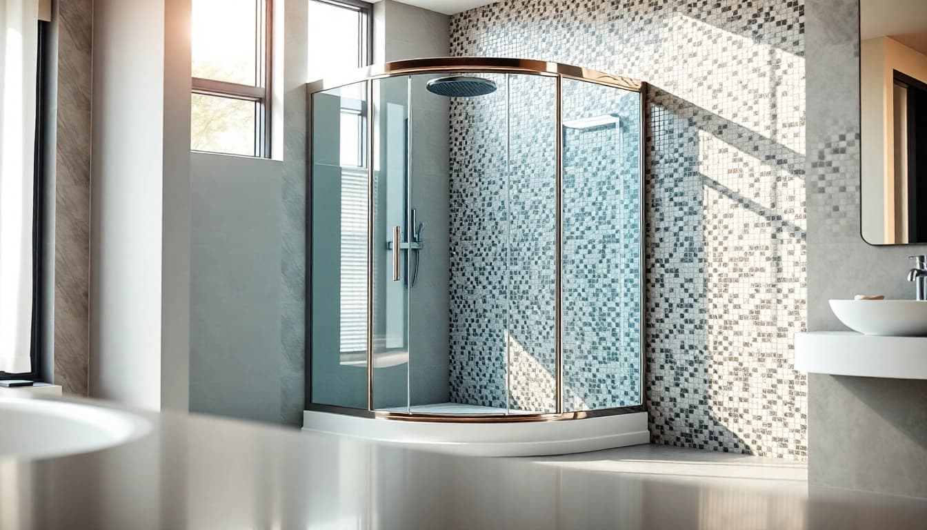 Moderne Duschkabine 90x90 komplett in stilvollem Badezimmer mit eleganten Oberflächen.