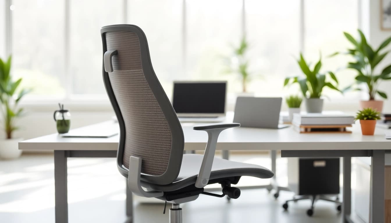 Arbeite komfortabel mit dem Herman Miller Aeron, einem hochwertigen ergonomischen Stuhl in einem modernen Büro.