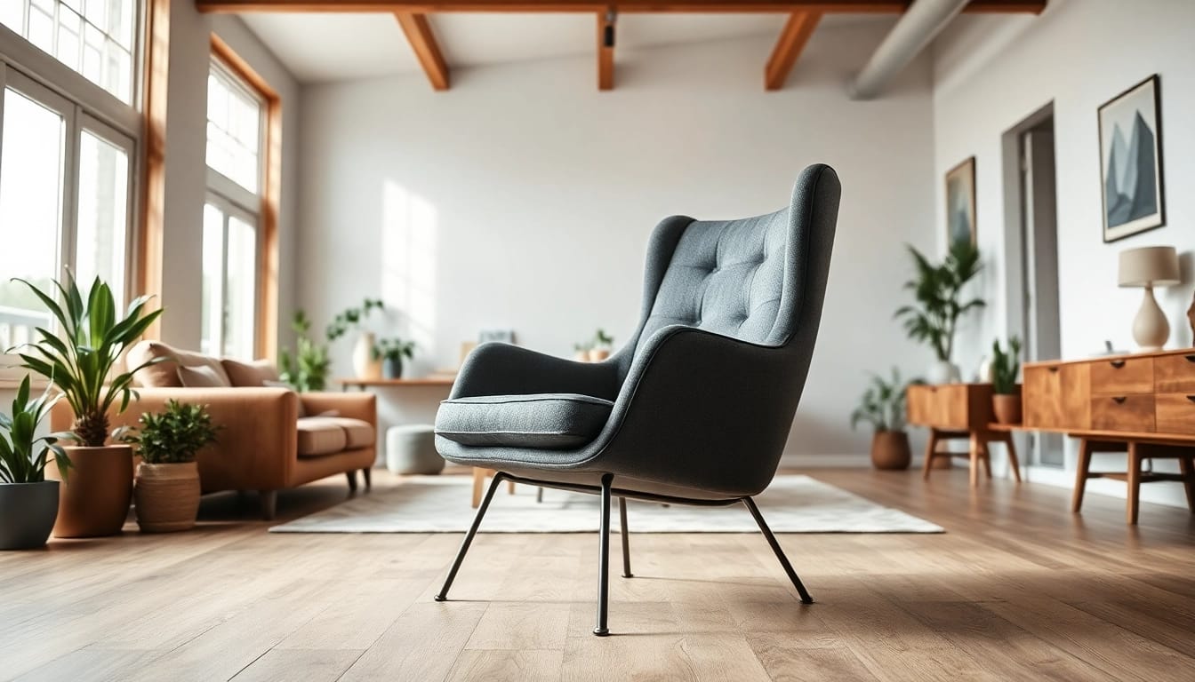 Refurbished Vitra Chair in a cozy modern living space with elegant decor.