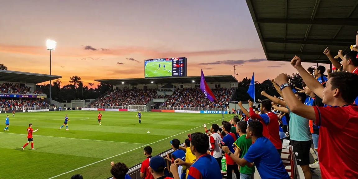 Wetten Fußball: Fans jubeln im Stadion während eines spannenden Spiels
