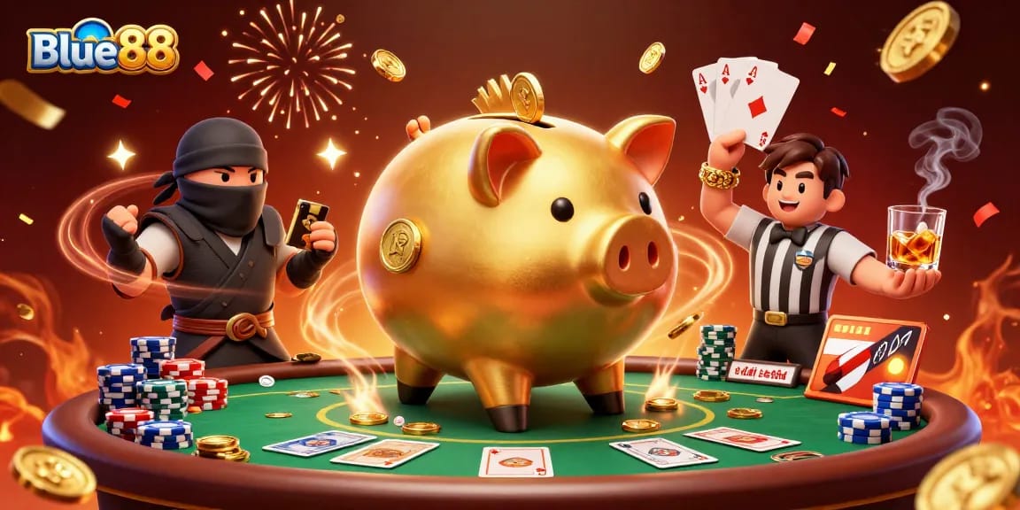 Engage with Blue88 and experience thrilling casino gameplay amidst vibrant, dynamic characters.