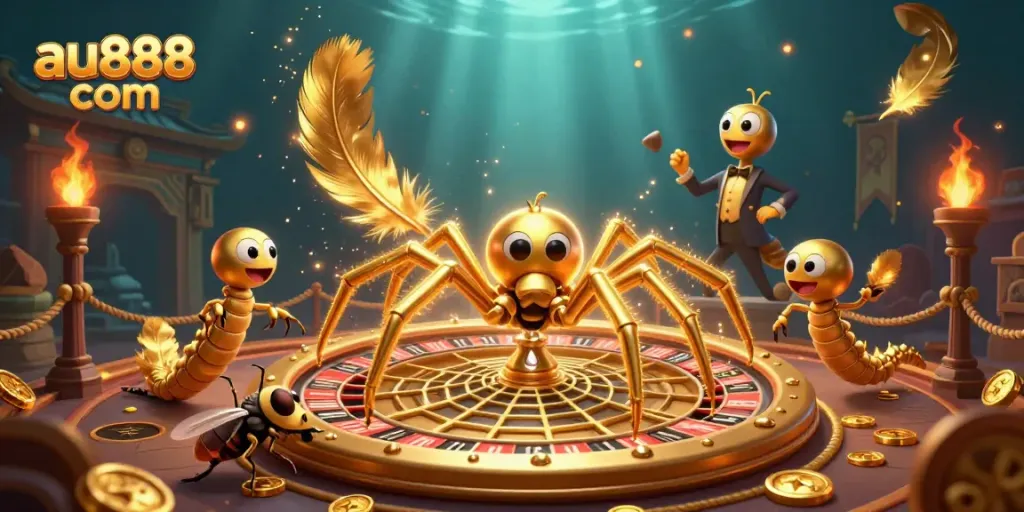 Engage with exciting bets on games at au888 com while witnessing a colorful casino scene.