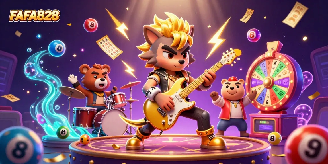 FAFA828 brings thrilling casino excitement with vibrant lottery elements and dynamic characters.