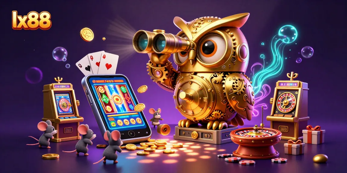 Engage in the thrilling lx88 casino experience, featuring a golden owl and vibrant slot game action.