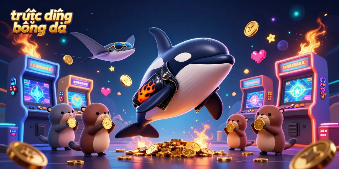 Experience trực tiếp bóng đá with golden coins and vibrant casino elements in this dynamic 3D scene.