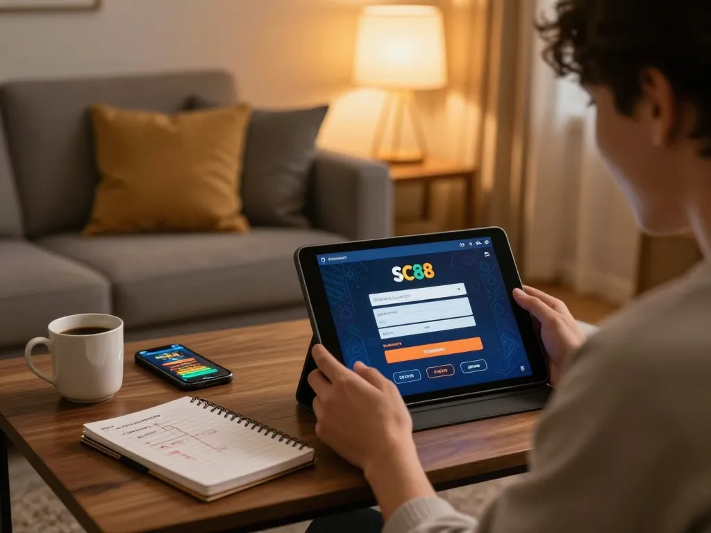 Enjoy the registration process for đăng ký SC88 while gaming online in a cozy home setting.