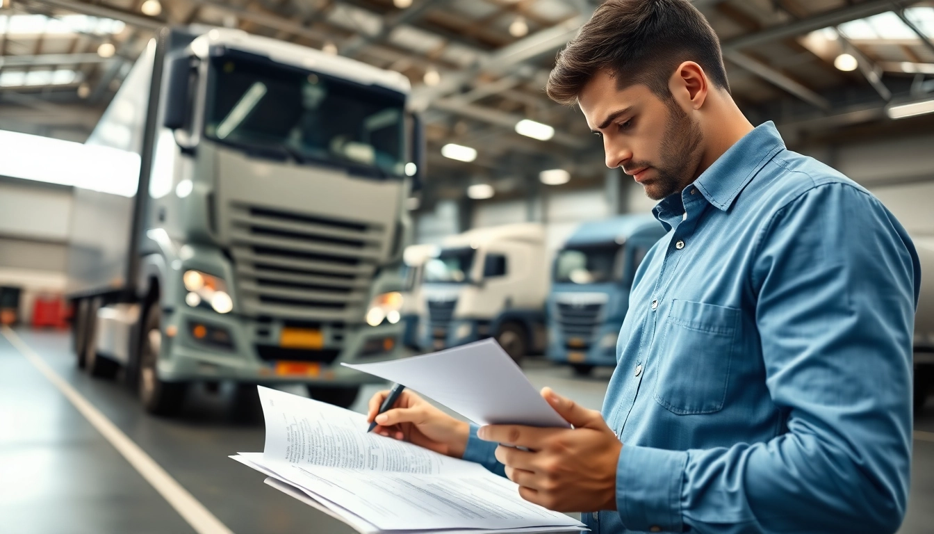 Lkw Gutachter Augsburg analysiert Lkw Zustand in einem modernen Büro.