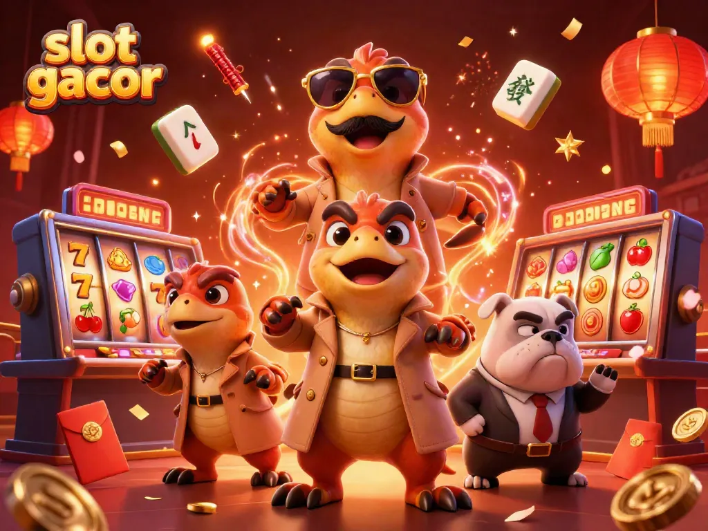 Engage in thrilling slot gacor action with colorful reels and dynamic casino elements.
