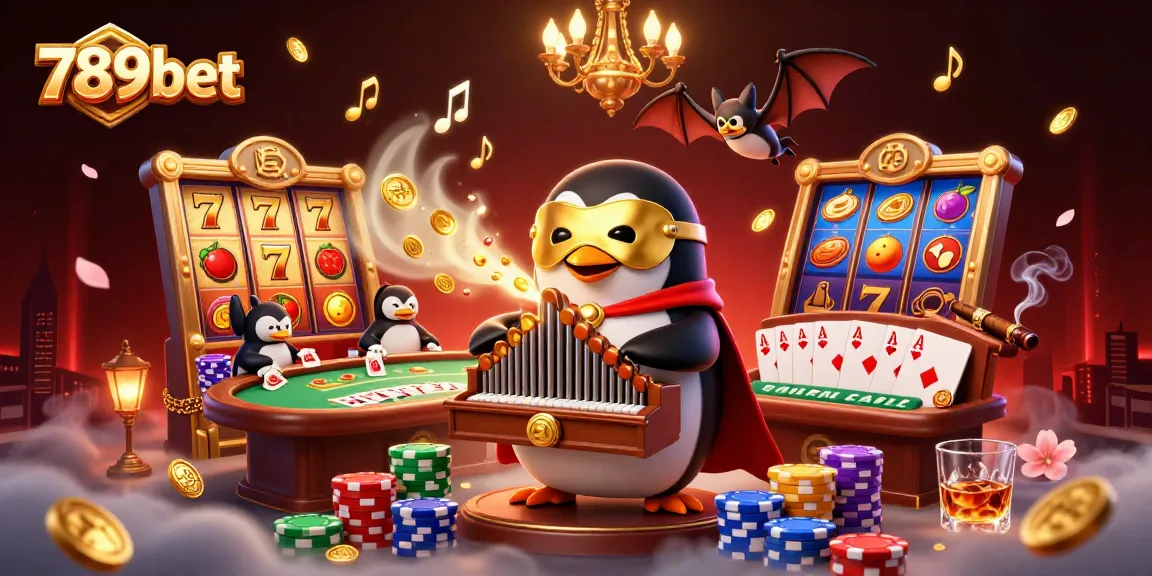 Engage with the thrilling atmosphere of 789bet as cartoon characters celebrate with golden coins and vibrant casino elements.