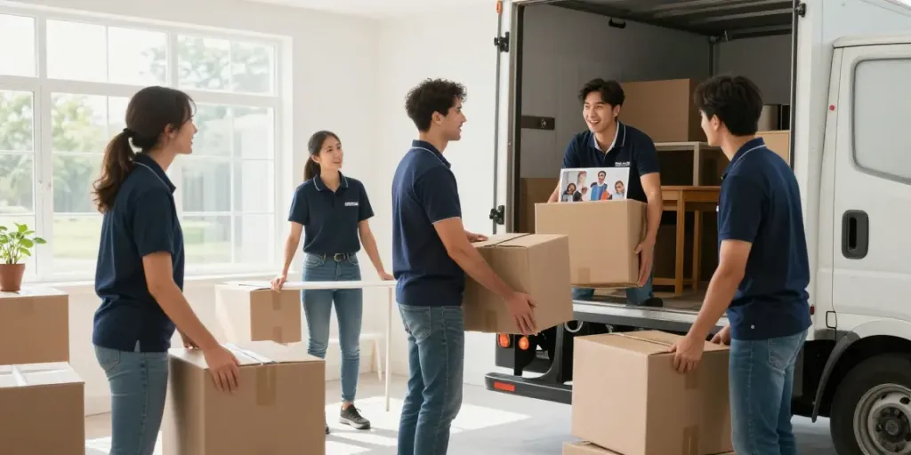Wohnungsauflösung Berlin Treptow: Professionelles Team packt persönliche Gegenstände während einer Wohnungsräumung.