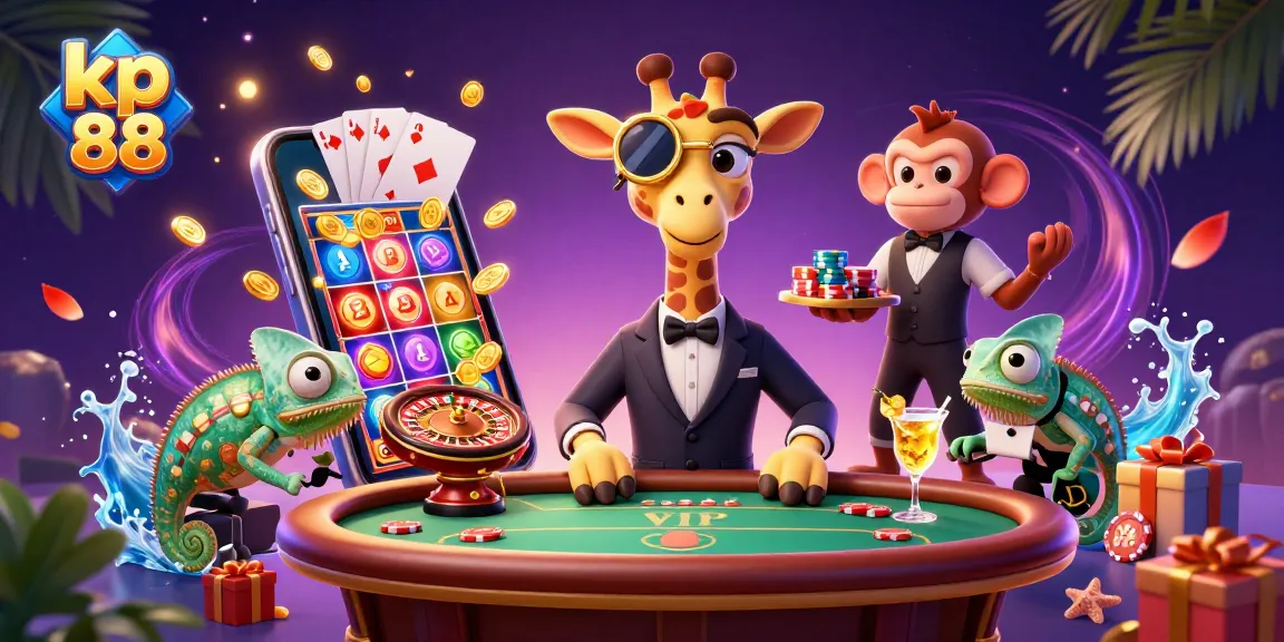 Engage with kp 88's vibrant casino scene featuring unique characters and lively gambling elements.