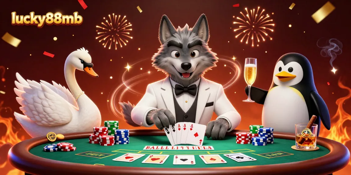 Experience thrilling baccarat with lucky88mb at an elegant casino scene featuring dynamic characters.