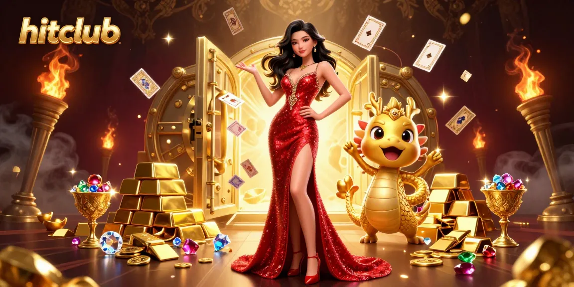 Hitclub's vibrant 3D illustration showcasing exciting gaming elements and an engaging casino atmosphere.