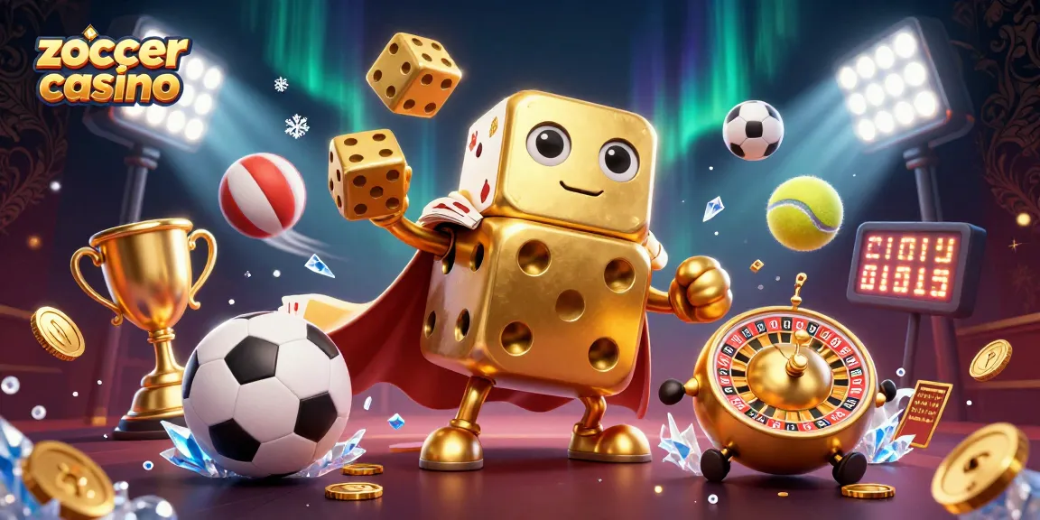 Experience thrilling gaming action at Zoccer Casino with dynamic 3D characters and vibrant elements.