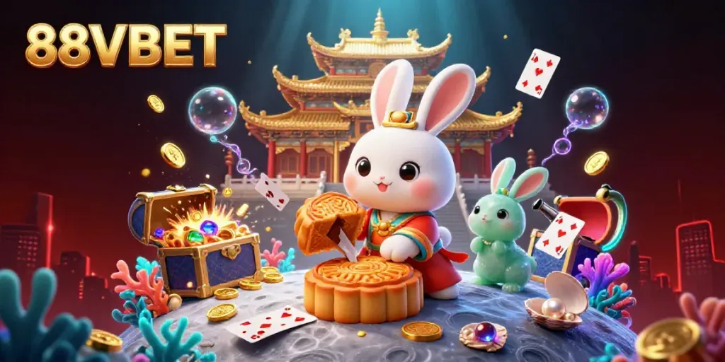 Experience thrilling gameplay with 88VBET illustrated in a vibrant digital scene featuring playful casino elements.