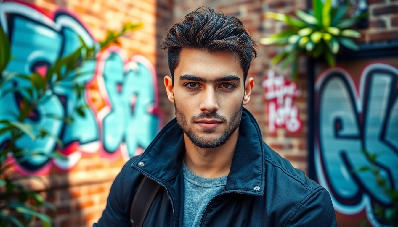 Tinder bilder eines männlichen Models bei einem urbanen Fotoshooting