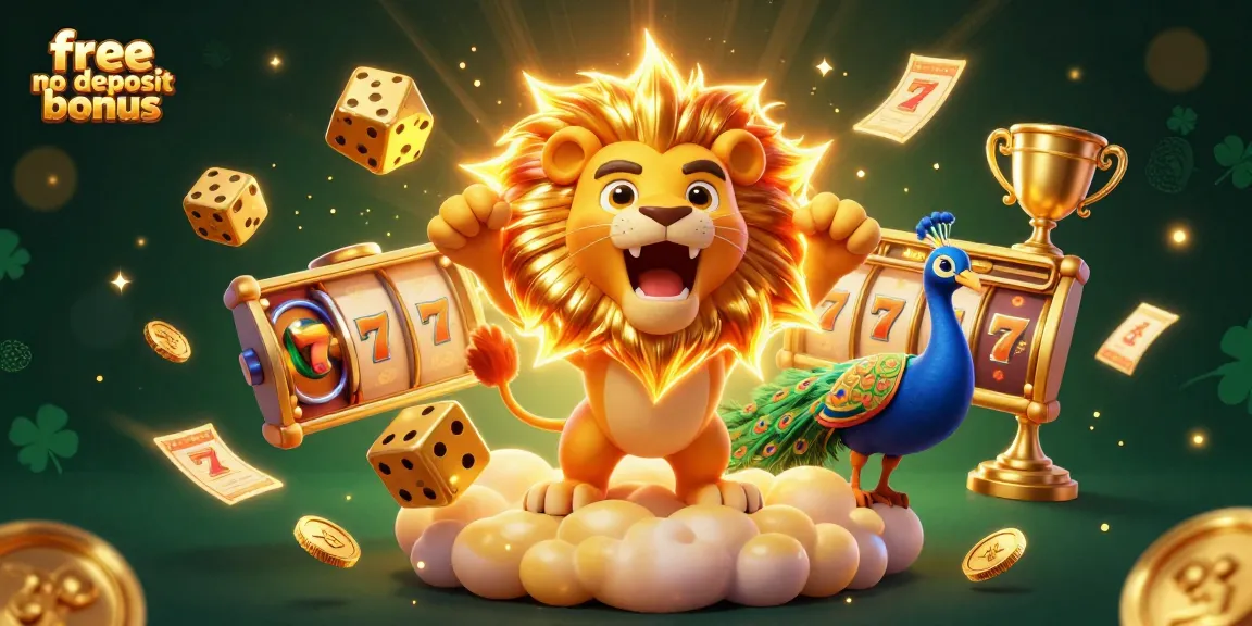 Experience free no deposit bonus excitement with bright 3D casino elements and winning vibes.