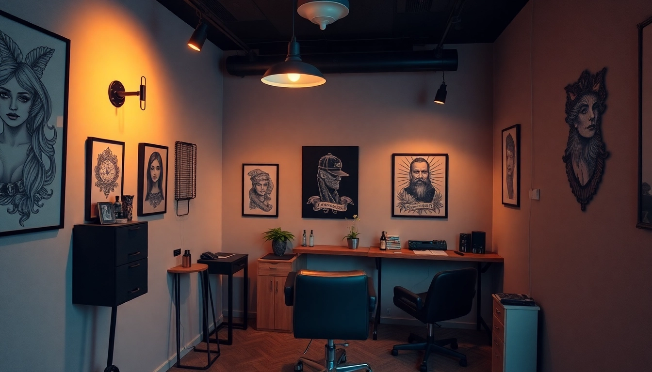 Tattoo Studio München präsentiert eine stilvolle Umgebung mit kreativen Tätowierungen und einem einladenden Ambiente.
