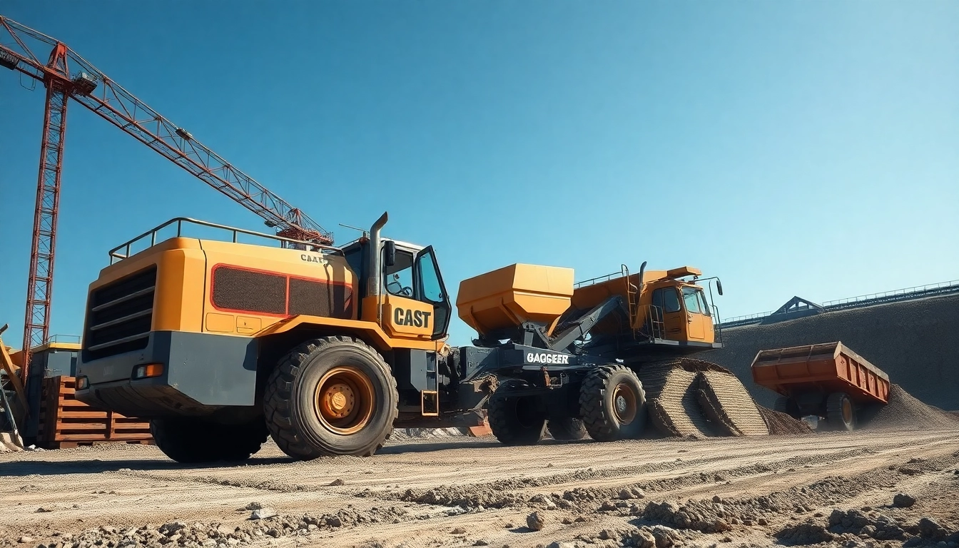 Bagger leihen Celle: Dynamische Baustellenszene mit Bagger und Minibagger in Aktion.