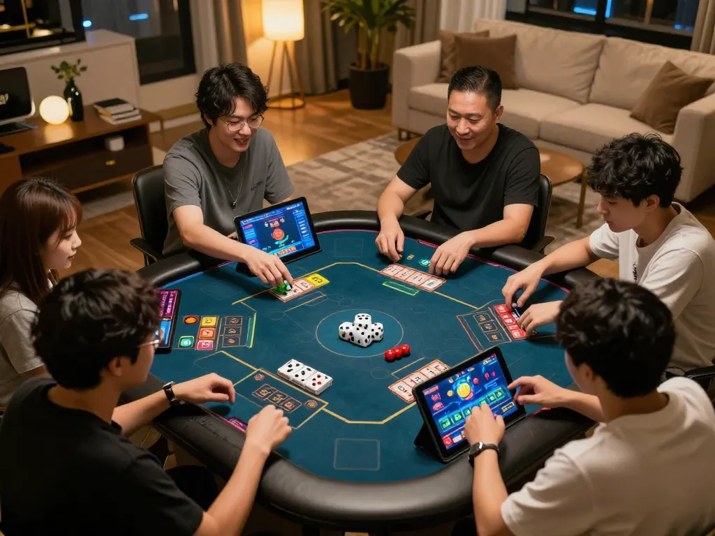 Players engaging in tài xỉu qq88 online gameplay, showcasing excitement and strategy