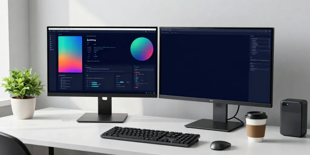 Das Geschäftskonto für UG eröffnen in einer digitalen Finanzumgebung mit Softwareentwicklungsatmosphäre.