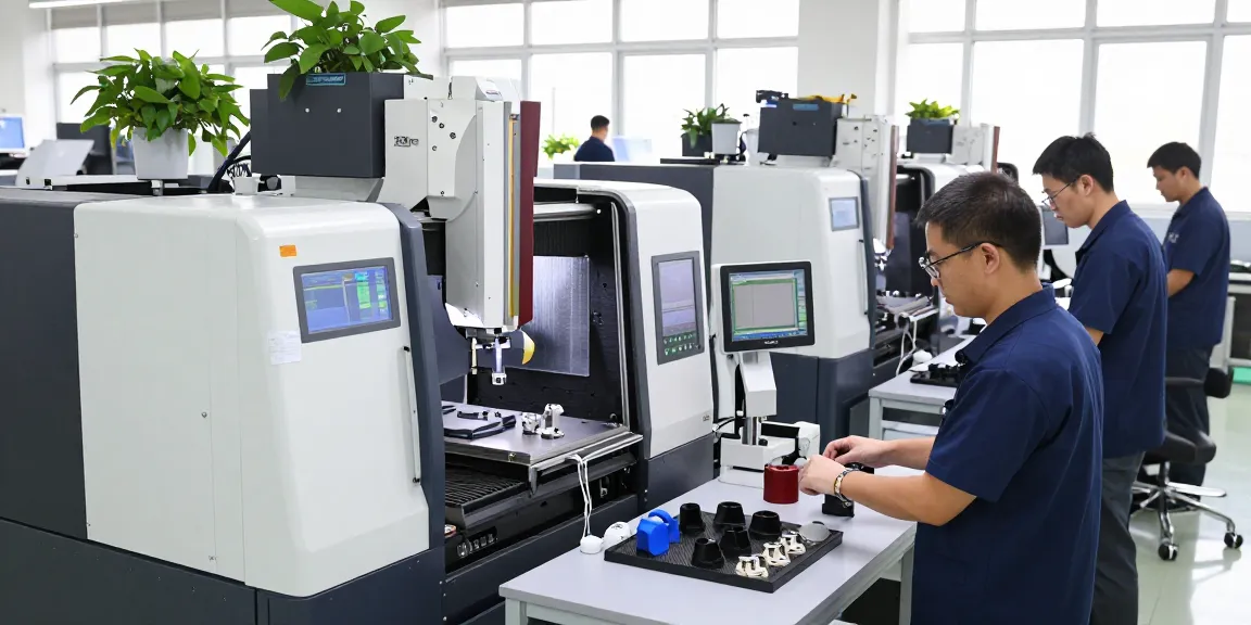 Moderne CNC-Bearbeitungsanlage mit Messtechnik Maschinenbau in Aktion.