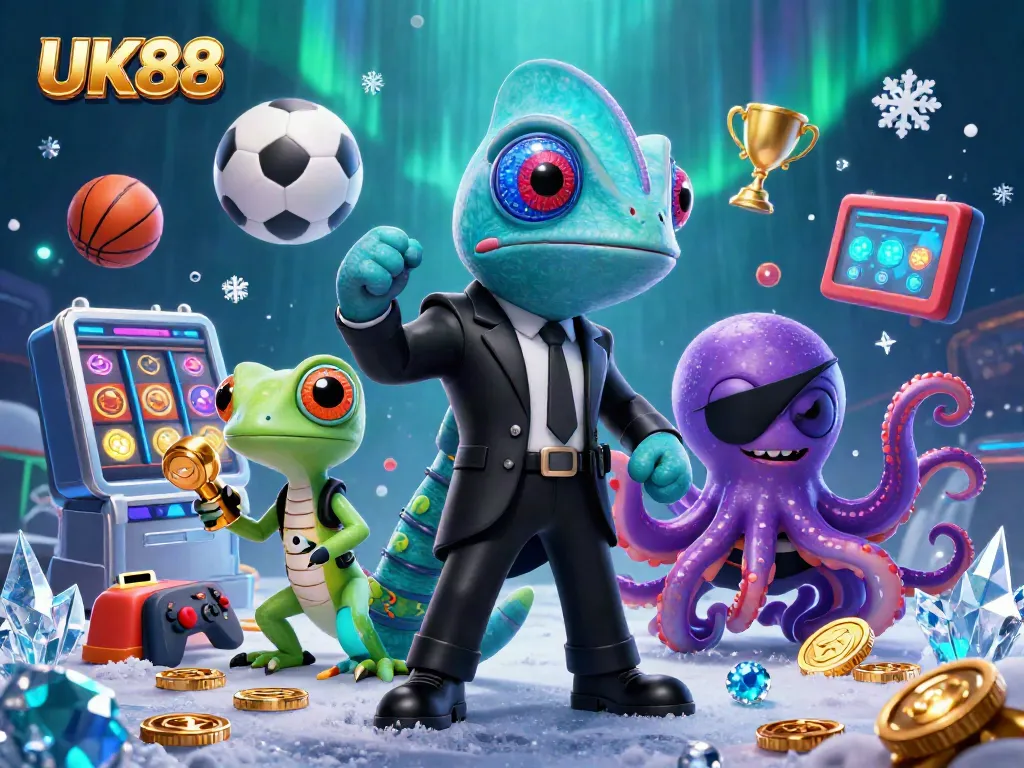 Engage in thrilling UK88 sports betting with vibrant characters and dynamic gaming elements.