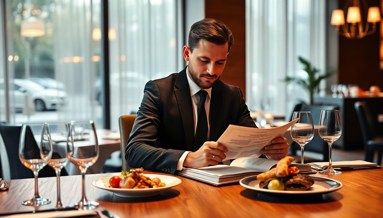 Headhunter Gastronomie im eleganten Restaurant spricht mit Talenten.