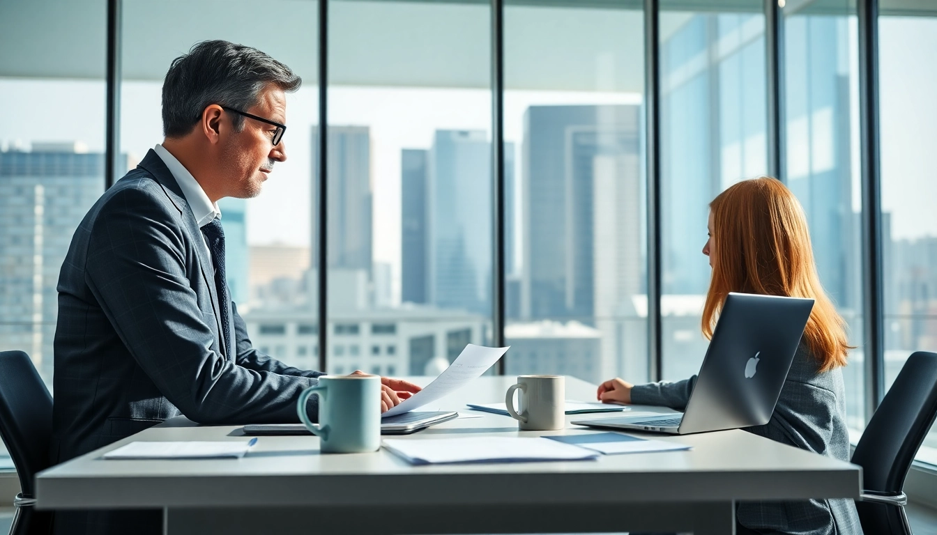 Headhunter Schweiz berät Kandidaten in einem modernen Büroumfeld.