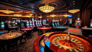 Engage in gaming excitement at https://789b.win/ with luxury casino visuals featuring roulette wheels and poker tables.