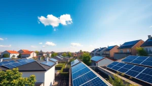 Steady solar panel installations in Solar Wien neighborhoods promoting sustainable energy.