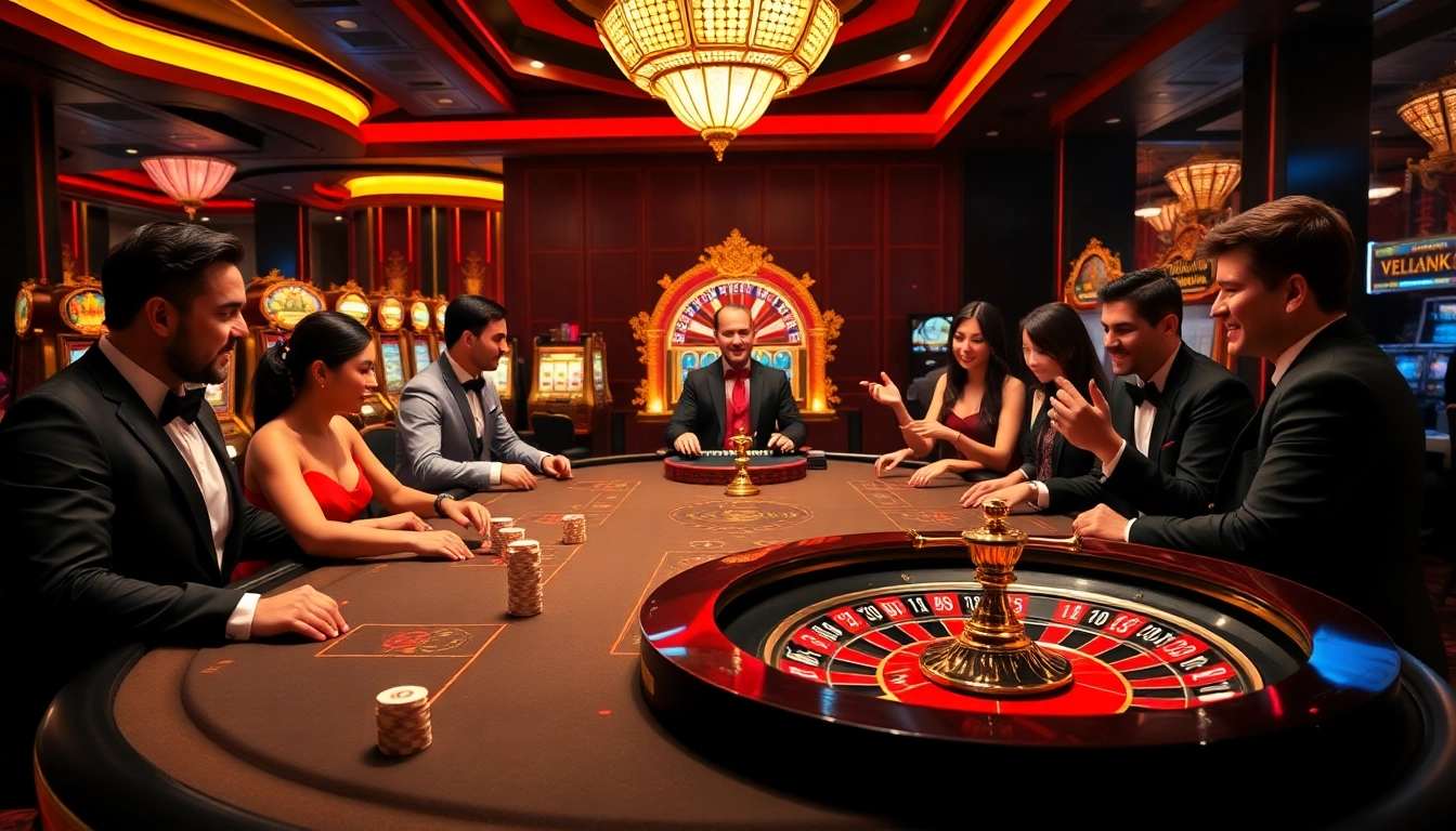 Experience the excitement at s8 casino with a luxurious blackjack table and vibrant slot machines.