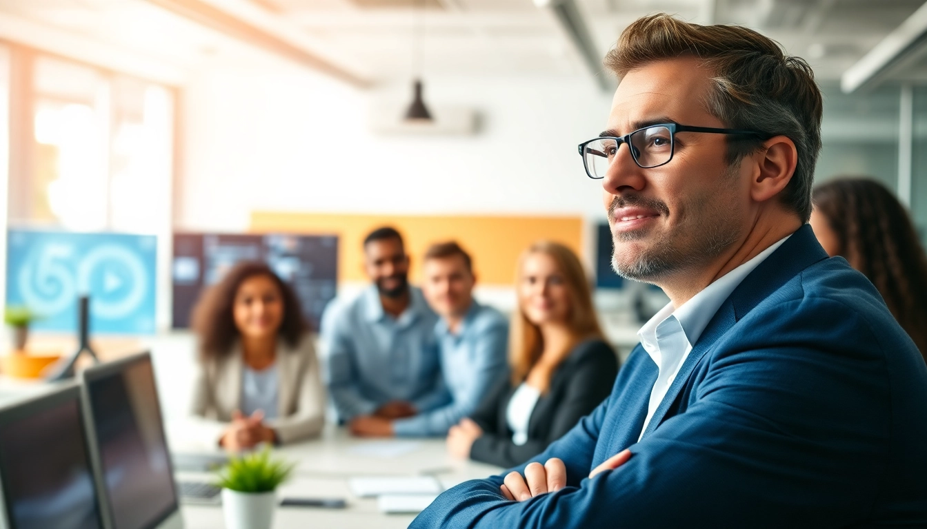 Headhunter IT führt ein Gespräch mit IT-Kandidaten in einem modernen Bürosetting.