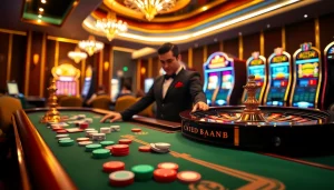 Exciting online gambling experience at trang chủ open88.com with poker chips and vibrant casino atmosphere.