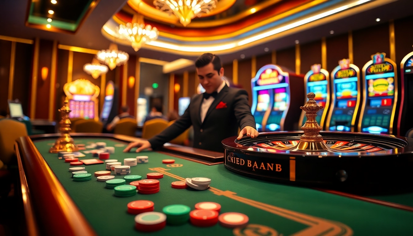 Exciting online gambling experience at trang chủ open88.com with poker chips and vibrant casino atmosphere.