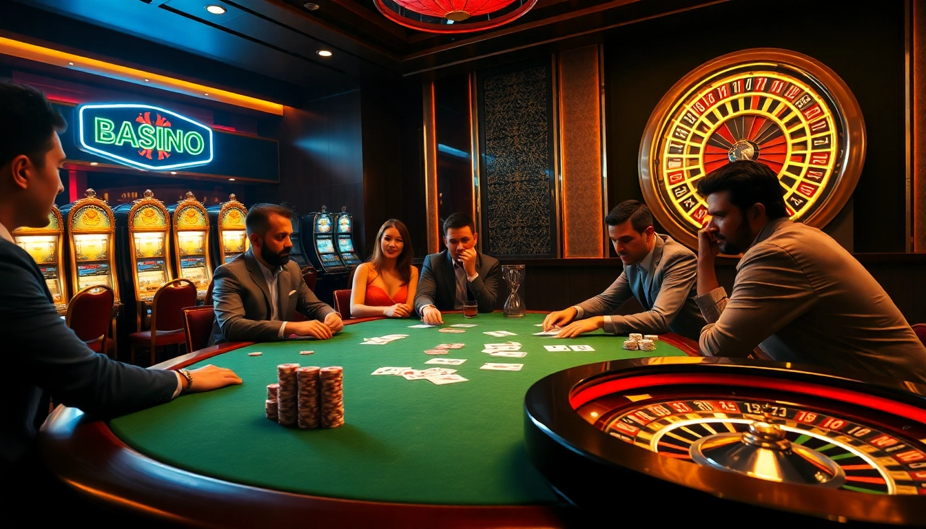 Experience excitement at go888.jp.net with professional gamblers at a high-stakes poker table.