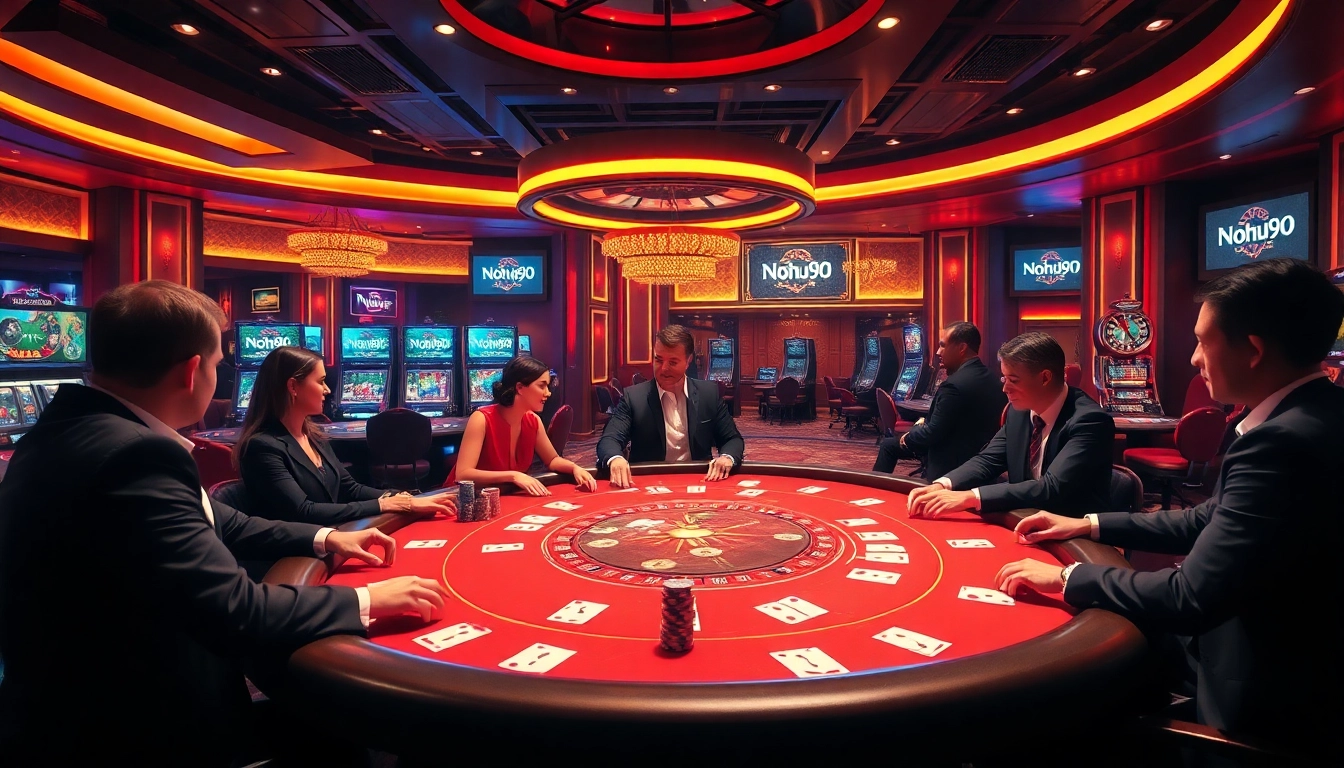 Nohu90 welcomes players to an exciting casino experience with poker games and vibrant tables.